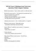 MI 101 Exam 3 (Michigan State University) Questions With Complete Solutions
