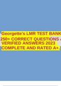 Georgette's LMR TEST BANK 250+ CORRECT QUESTIONS &VERIFIED ANSWERS 2023 COMPLETE AND RATED A+.