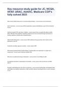 Key resource study guide for JC, NCQA, HFAP, URAC, AAAHC, Medicare COP's fully solved 2023