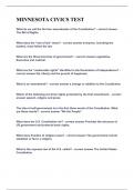 MINNESOTA CIVICS TEST|WITH COMPLETE SOLUTIONS|ALREADY GRADED A|DOWNLOAD TO PASS