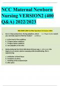 NCC Maternal Newborn Nursing Version 2 (400 Q&A) Verified 2023