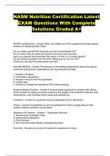 NASM Nutrition Certification Latest EXAM Questions With Complete Solutions Graded A+