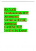 RN VATI Fundamentals 2019 Assessment; Virtual ATI Test_ Answered Fall 2023.