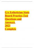 GA Esthetician State Board Practice Test Questions and Answers 2023 complete