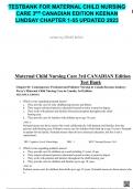 TESTBANK FOR MATERNAL CHILD NURSING CARE 3RD CANADIAN EDITION KEENAN LINDSAY CHAPTER 1-55 UPDATED 2023 