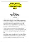 Postal Service Practice Exam with Complete Solutions 2023.