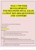 WGU C799 WEB  DEVELOPMENT  FOUNDATIONS  FINAL REAL EXAM  QUESTIONS WITH  VERIFIED  SOLUTIONS LATEST  UPDATED  2023/2024