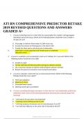 ATI RN COMPREHENSIVE PREDICTOR RETAKE 2019 REVISED QUESTIONS AND ANSWERS GRADED A+.