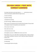 CRI10001 WEEK 1 TEST WITH CORRECT ANSWERS