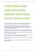 CHSOS REAL EXAM  QUESTIONS WITH  VERIFIED SOLUTIONS LATEST UPDATE 2023