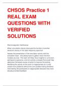 CHSOS Practice 1 REAL EXAM  QUESTIONS WITH  VERIFIED  SOLUTIONS