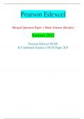 Pearson Edexcel Merged Question Paper + Mark Scheme (Results) Summer 2022 Pearson Edexcel GCSE In Combined Science (1SC0) Paper 2CF Centre Number Candidate Number *P69475A0120* Turn over  Total Marks