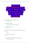 NUR 2755 MULTIDIMENSIONAL CARE IV FINAL EXAM QUESTIONS AND  100% CORRECT ANSWERS