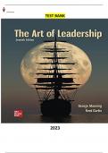 Test Bank for The Art of Leadership 7th Edition by George Manning & Kent Curtis -- Complete Elaborated and Latest Test Bank. ALL Chapters(1-20) included and updated for 2023.