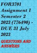 FOR3701 Assignment 1 Semester 2 2023 (776490) - DUE 31 July 2023