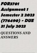 FOR3701 Assignment 1 Semester 2 2023 (776490) - DUE 31 July 2023