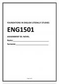 ENG1501 ASSIGNMENT 3 SOLUTIONS 2023 FOUNDATIONS IN LITERARY STUDIES