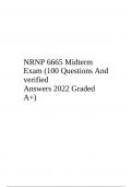 NRNP 6665 Midterm Exam (100 Questions And verified Answers 2022 Graded A+)