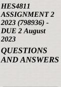 HES4811 ASSIGNMENT 2 2023 (798936) - DUE 2 August 2023