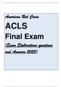 American Red Cross ACLS Final Exam (Exam Elaborations questions and Answers 2023).pdf