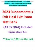 2023 Fundamentals Hesi Exit Exam Version 1(V1) Test Bank (All 55 Q&A) Guaranteed A++