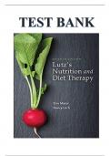 TEST BANK FOR LUTZ'S NUTRITION AND DIET THERAPY 7TH EDITION BY MAZUR AND LITCH