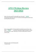 ATLS Written Review 2023/2024