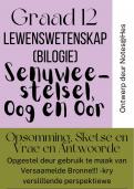 Gr. 12 Bio: Senuwee-stelsel, Oog en Oor Opsomming, Sketse, Vrae en Antwoorde