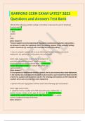 BARRONS CCRN EXAM LATEST 2023  Questions and Answers Test Bank 
