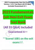 2023 Fundamentals Exit Hesi Exit Exam Test Bank (All 55 Q&A) Included Guaranteed A++