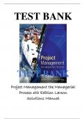 Project Management the Managerial Process 6th Edition Larson Solutions Manual.