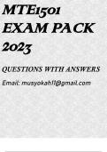 MTE1501 EXAM PACK 2023