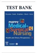 Test Bank For Phipp’s Medical-Surgical Nursing Health and Illness Perspectives, 8th Edition By Monahan.