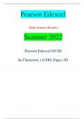 Pearson Edexcel Mark Scheme (Results) Summer 2022 Pearson Edexcel GCSE In Chemistry (1CH0) Paper 2H   Mark Scheme (Results) Summer 2022 Pearson Edexcel GCSE In Chemistry (1CH0) Paper 2H Edexcel and BTEC Qualifications