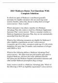 2023 Medicare Basics Test Questions With Complete Solutions