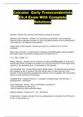 Calculus  Early Transcendentals Ch.4 Exam With Complete Solutions