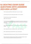 NJ Boating Exam (Latest 2023 – 2024) Verified Answers By Expert