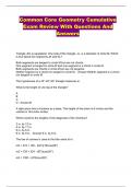 Common Core Geometry Cumulative Exam Review With Questions And Answers