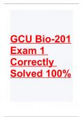 GCU Bio-201 Exam 1 Questions & Answers (RATED A+) 