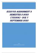 ECS3703 Assignment 2 Semester 2 2023 (753306) - DUE 7 September 2023