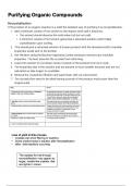 ALEVEL CHEMISTRY - Purifying Organic Compounds Notes