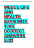 WEBCE Life And Health (281 Questions) With 100% Correct Verified Answers