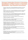 Principals Guiding Best Practices in Psychiatric Rehabilitation and Best Practices in Psychiatric Rehabilitation exam Questions and Answers 