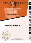 NR 509 Week 1 QUESTIONS AND ANSWERS BY DR.A 