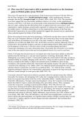 Essay: "How were the Conservatives able to maintain themselves as the dominant party in British politics from 1918-64?"