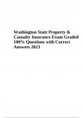 Washington State Property & Casualty Insurance Exam 100% correct answers