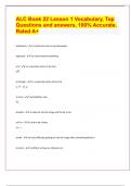 ALC Book 22 Lesson 1 Vocabulary, Top Questions and answers, 100% Accurate. Rated A+