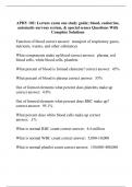 APHY 102: Lecture exam one study guide; blood, endocrine, automatic nervous system, & special senses Questions With Complete Solutions