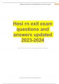 Hesi rn exit exam questions and answers updated 2023-2024