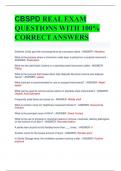 CBSPD REAL EXAM QUESTIONS WITH 100% CORRECT ANSWERS